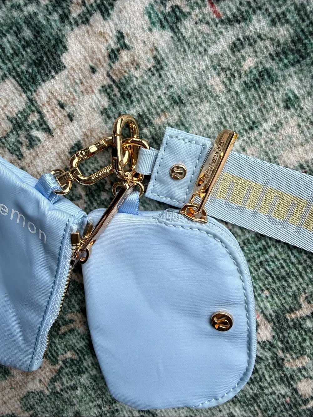 lululemon athletica Pale Blue Key & Card Holder Set with Wristlet